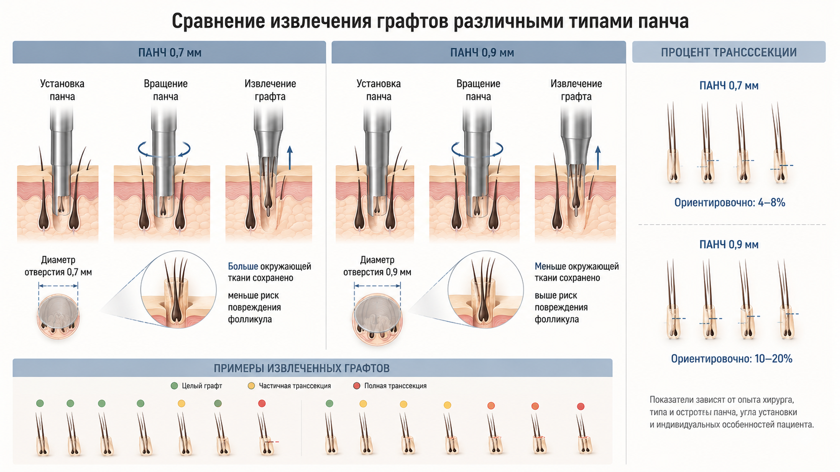 Панч и повреждение графтов